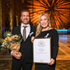 Johan Fahlén och Nina Thelins företag Stringo kom på tredje plats i Årets Företagare i Sverige 2025. Fotograf/Källa: Fotograf: Anders Ristenstrand