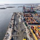 Pågående kajförstärkningsarbeten i projekt Skandiaporten. Snart går projektet in i nästa fas. Bild: Göteborgs Hamn.