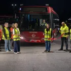 Bandklippning i samband med trafikstarten i Tyresö. Foto: VR