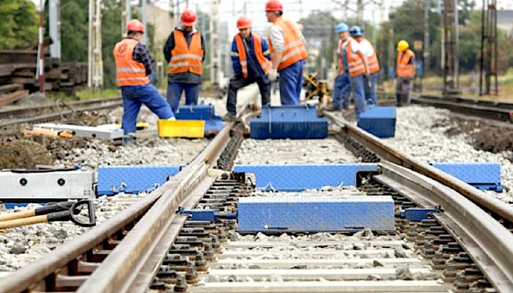 Start för byggandet av den nya, EU-finansierade, järnvägen i Ukraina mellan Mostyska och Skniliv. Foto: Ukrzaliznytsia.