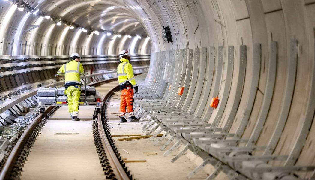 Arbete på Köpenhamns metrolinje M4. Så kan också tunnlarna för en blivande tunnelbana i Malmö komma att se ut. 
FOTO: Bax Lindhardt/Metroselskabet
