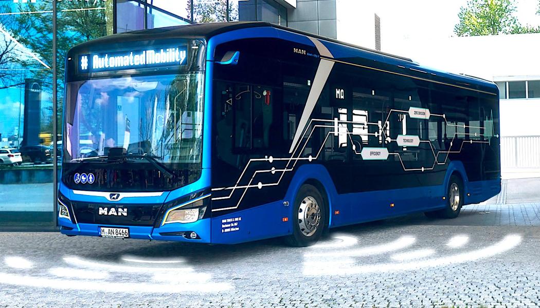 Genom samarbete intensifierar MAN Truck & Bus automatiseringen av stadsbussen. Drivkrafter för automatiserad körning inom stadsbusssektorn är främst höga TCO-besparingar och bristen på körpersonal, vilket kan motverkas av detta. Samtidigt börjar allt fler mindre transportmedel, med början i personbilar, komma in på marknaden med högautomatiserad körning. Foto: MAN Buses