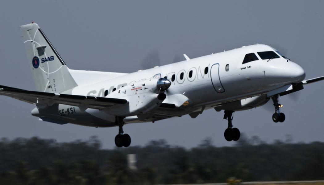 Frans Dely / TT: Saab 340 ska byggas om för eldrift i ett projekt i Australien. Arkivbild.