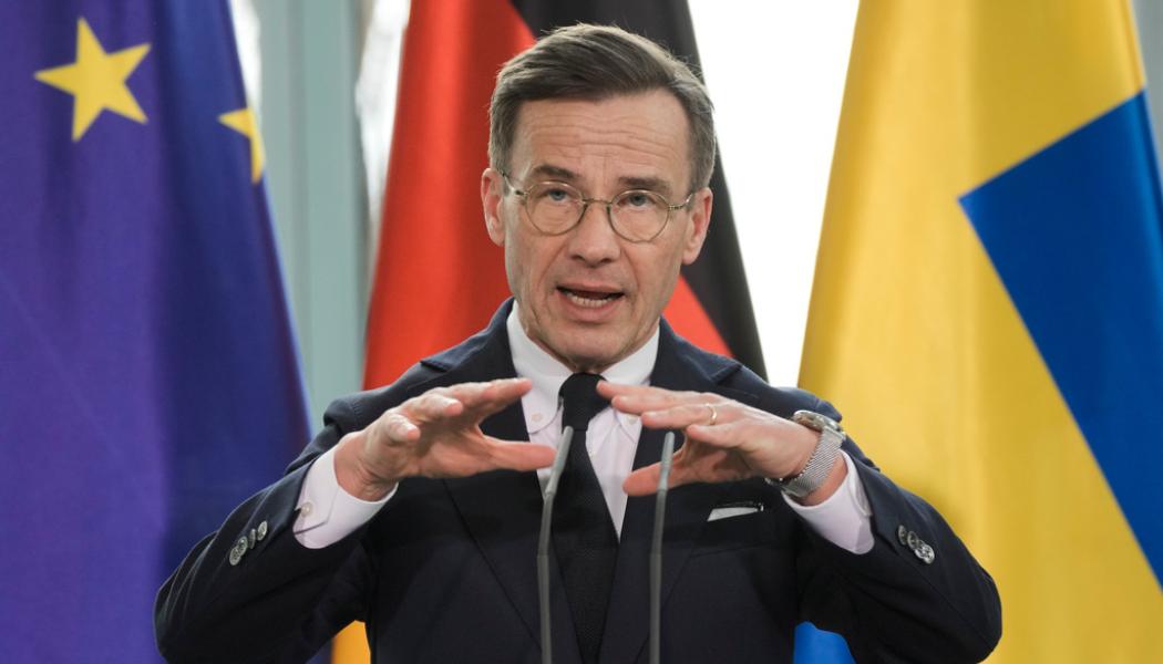 Markus Schreiber/AP/TT: Statsminister Ulf Kristersson (M) i Berlin.