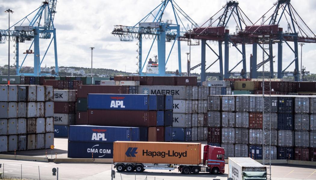 Björn Larsson Rosvall/TT: Hantering av gods i Göteborgs hamn. Arkivbild.