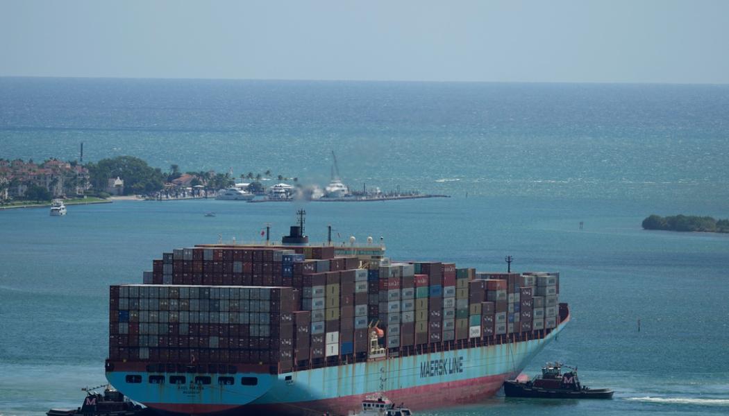 Rebecca Blackwell/AP/TT: Den danska fraktjätten AP Møller-Mærsk redovisar kvartalsrapport. Arkivbild.