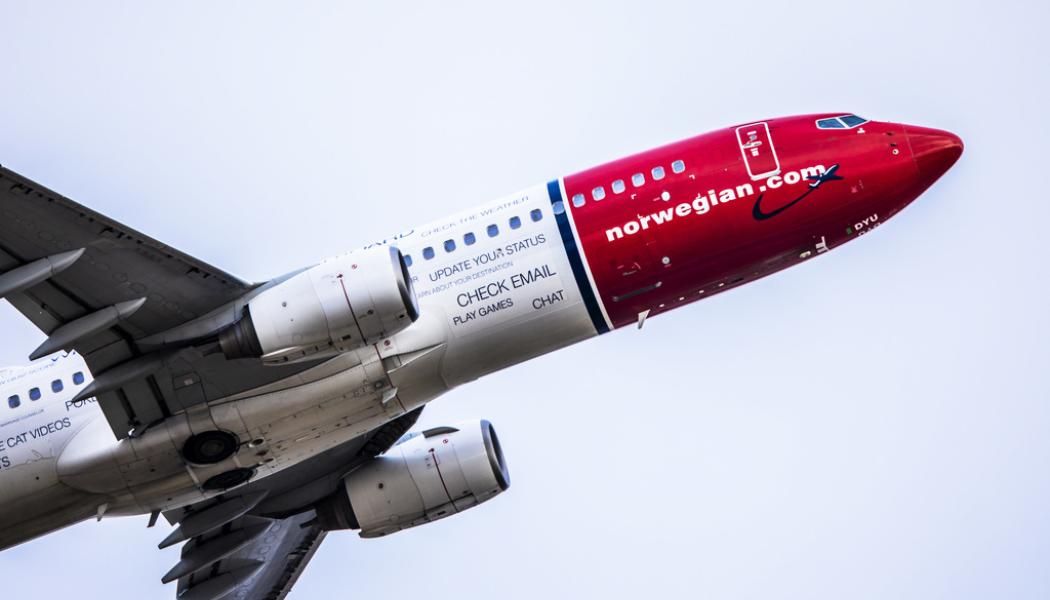 Ole Berg-Rusten/NTB/TT: Ett flygplan tillhörande Norwegian. Arkivbild.