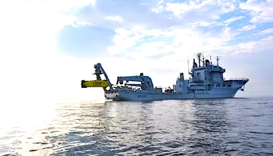 Sveriges Försvarsmakts multifunktionella fartyg HMS Belos. Foto: Svenska Försvarsmakten