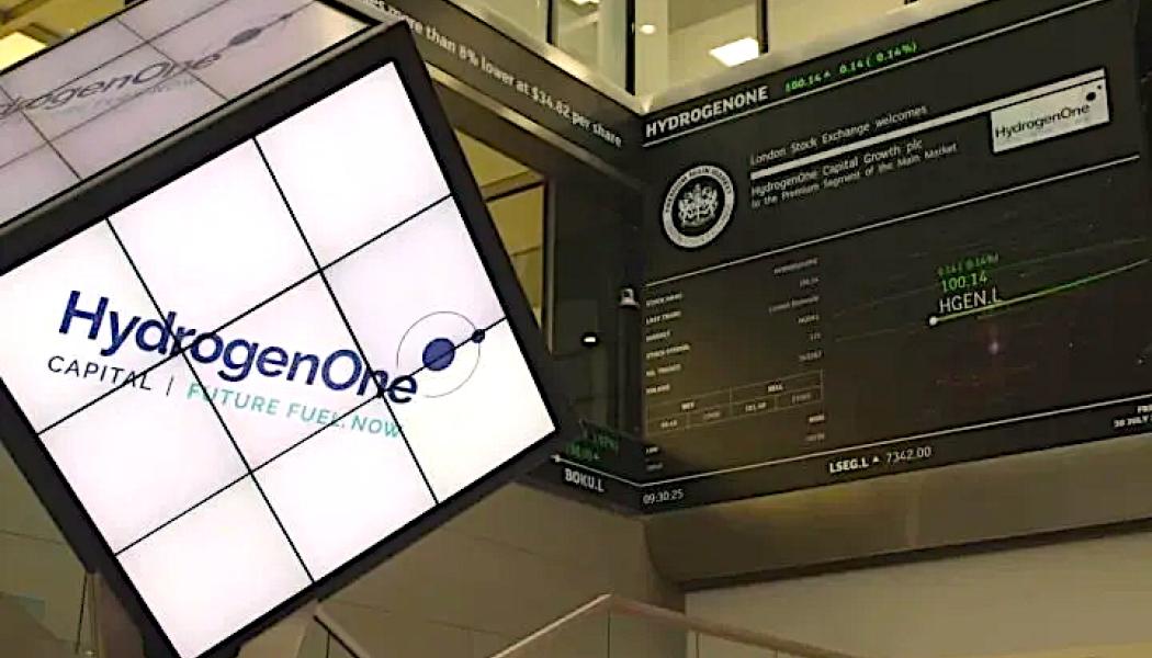 En skärmbild från en video om HydrogenOnes börsnotering på Londonbörsen
Foto: London Stock Exchange





