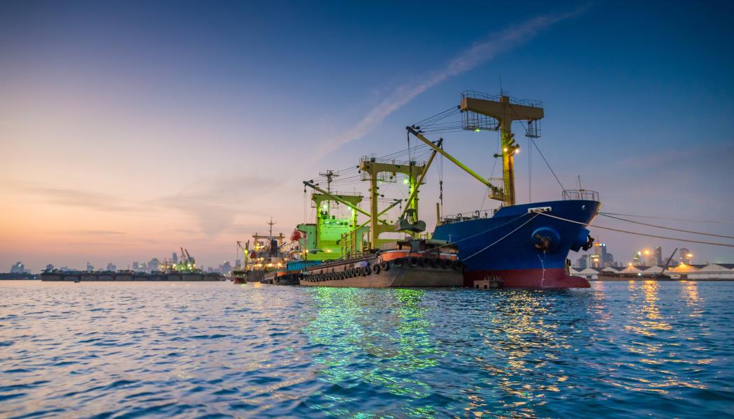 Industrihamn och containerfartyg. Foto:  Alfa Laval