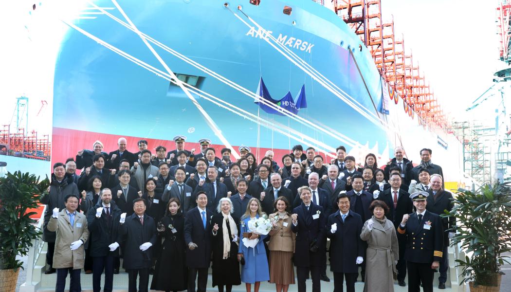 Ceremonin på HD Hyundai Heavy Industries varv i Sydkorea. Foto: Maersk