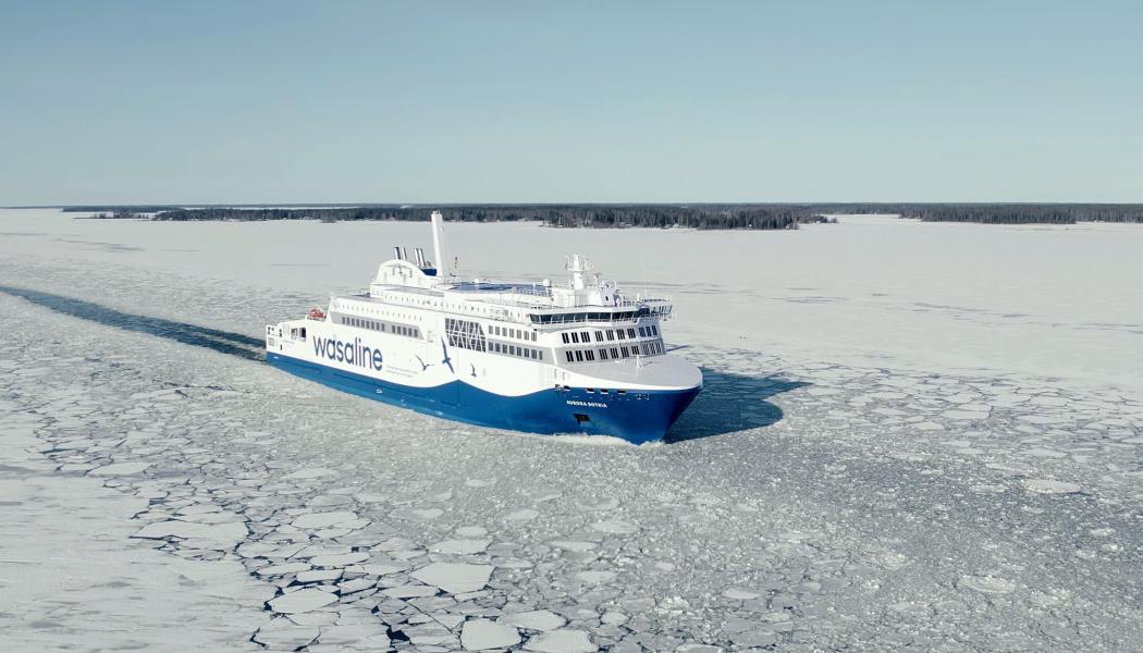 Aurora Botnia återvände från varvet i Nådendal 11 januari. Foto: Wasaline