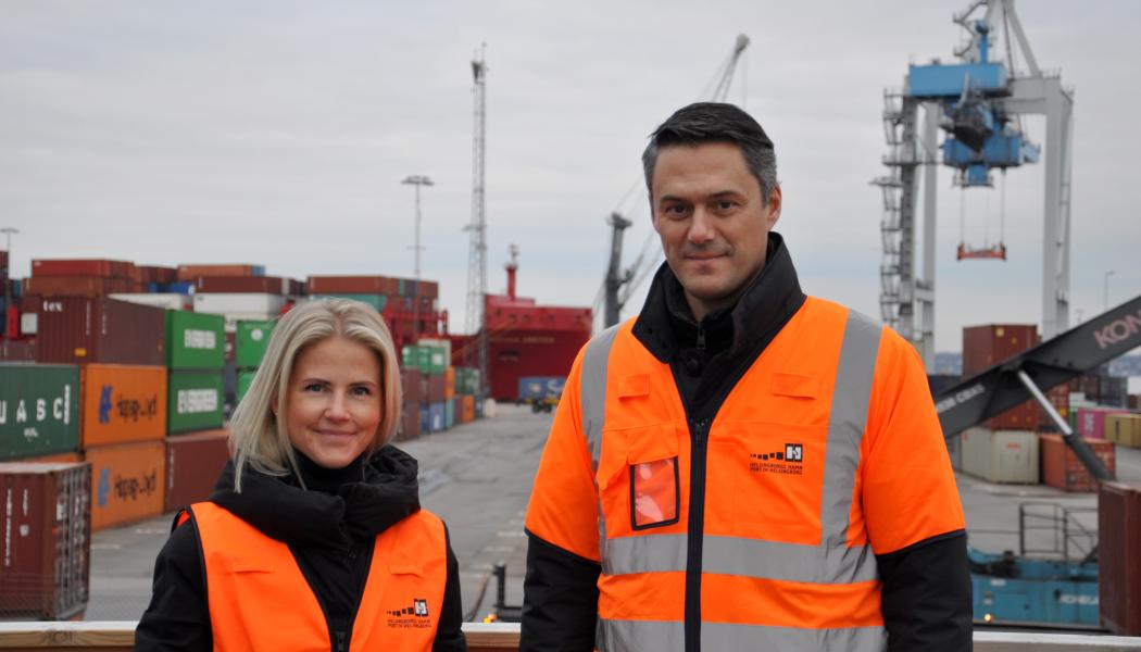 Maria Hägg och Bart Steijaert. Foto: Helsingborgs Hamn