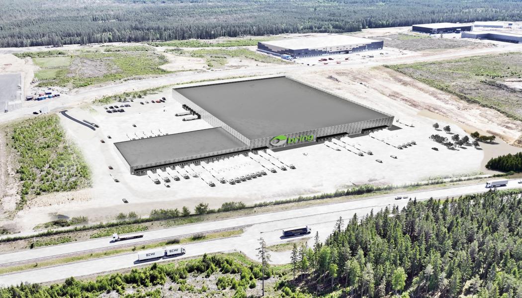 Bring bygger ny jätteterminal i Jönköping. Foto: Bring