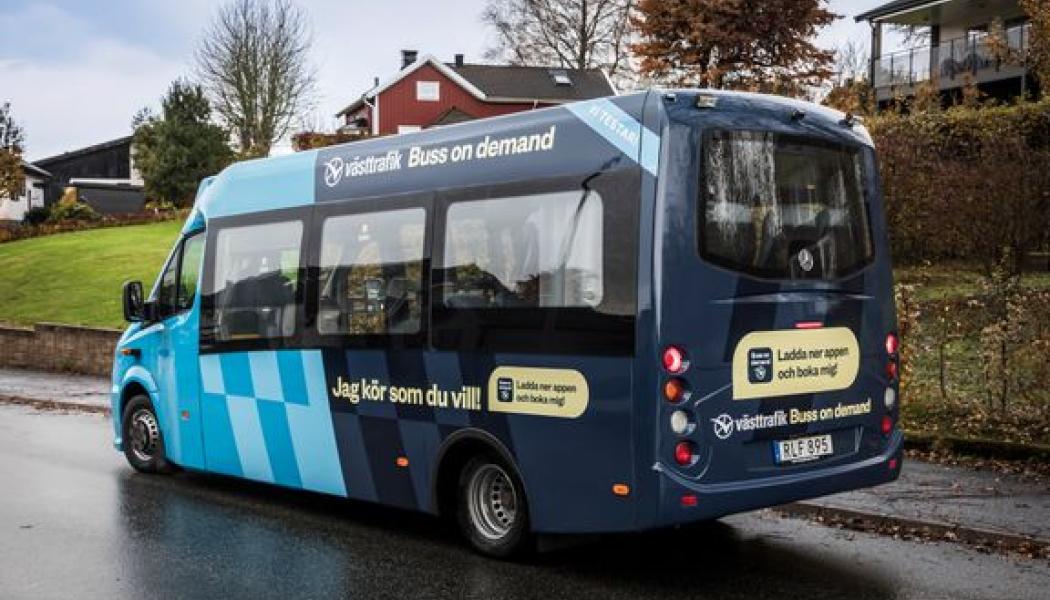 Från den 23 mars utökas testet med Buss on demand i Marks kommun. Fotograf: Eddie Löthman.