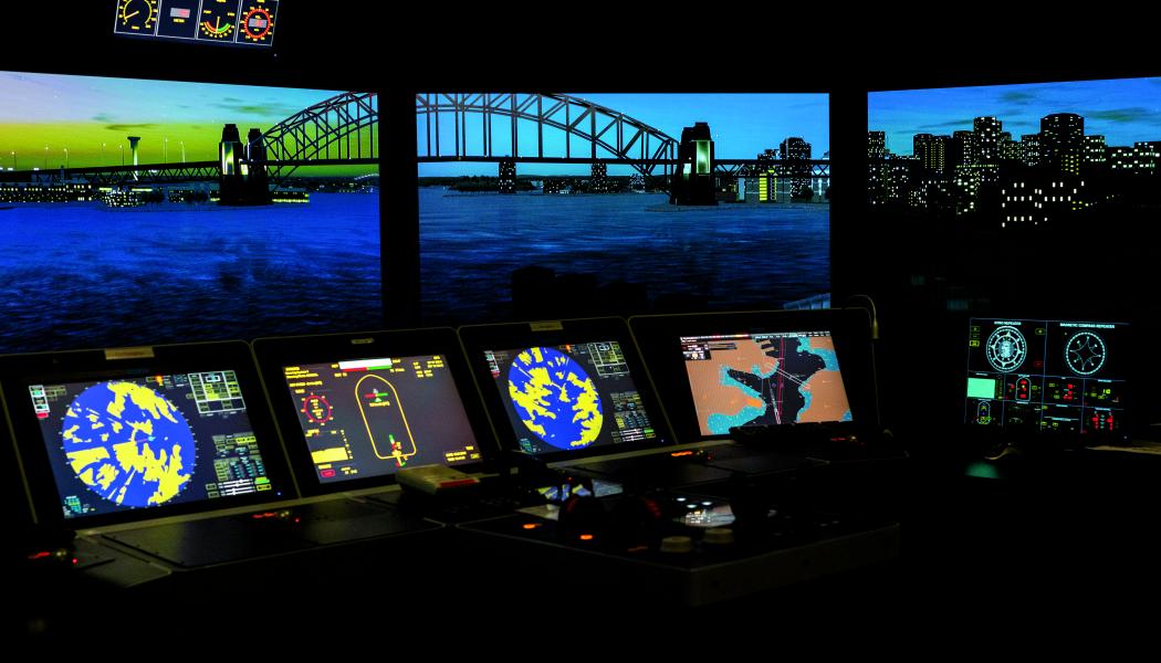 Simulator som används vid Chalmers sjöbefälsutbildningar. Foto: halmers / Hanna Magnusson