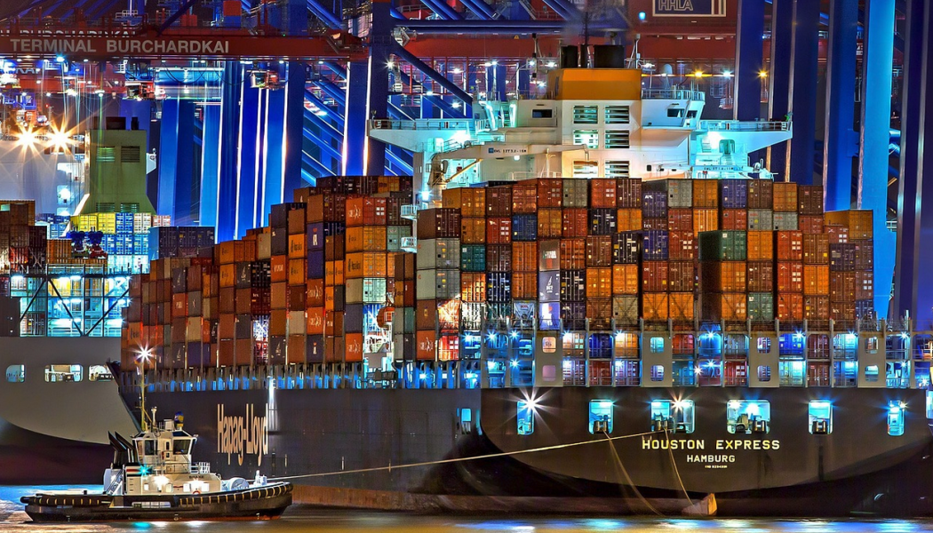 Internationella flöden av varor växer. Arkivbild 