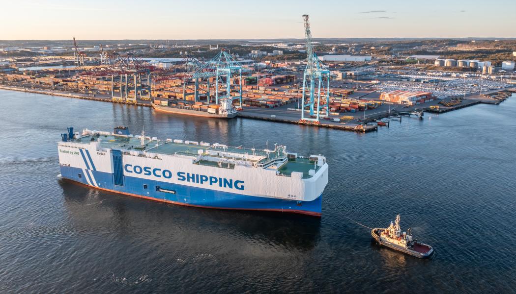 Coscos Min Jiang Kou i Göteborgs Hamn. Foto: Göteborgs Hamn