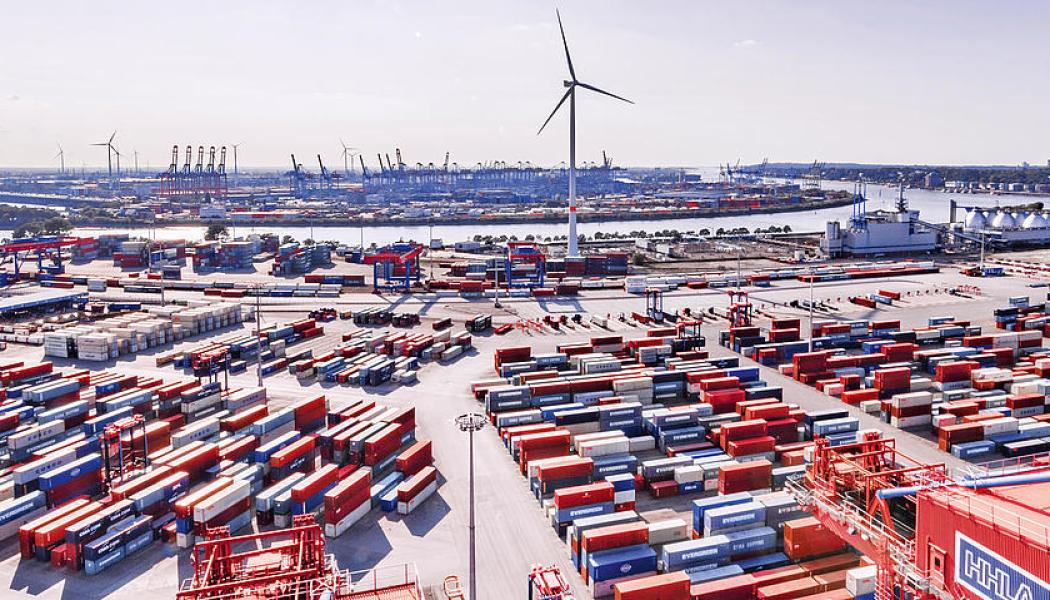 Container-avdelningen i Hamburgs hamn. Foto: CSM