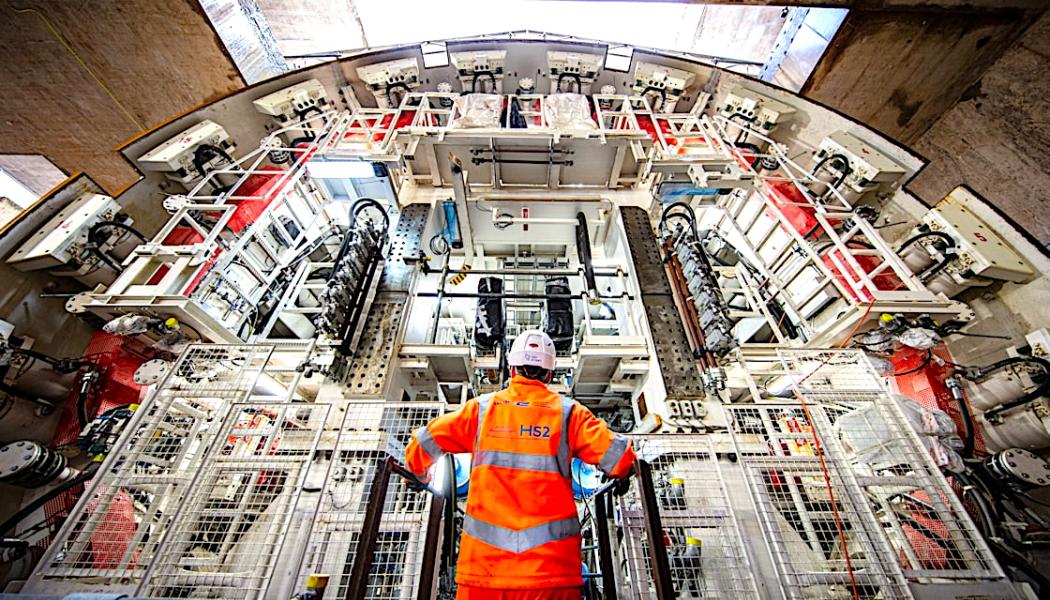 En av HS2:s tunnelborrmaskiner har nu påbörjat tunneldrivning från Old Oak Common mot Euston station i centrala London. Foto: HS2 Ltd