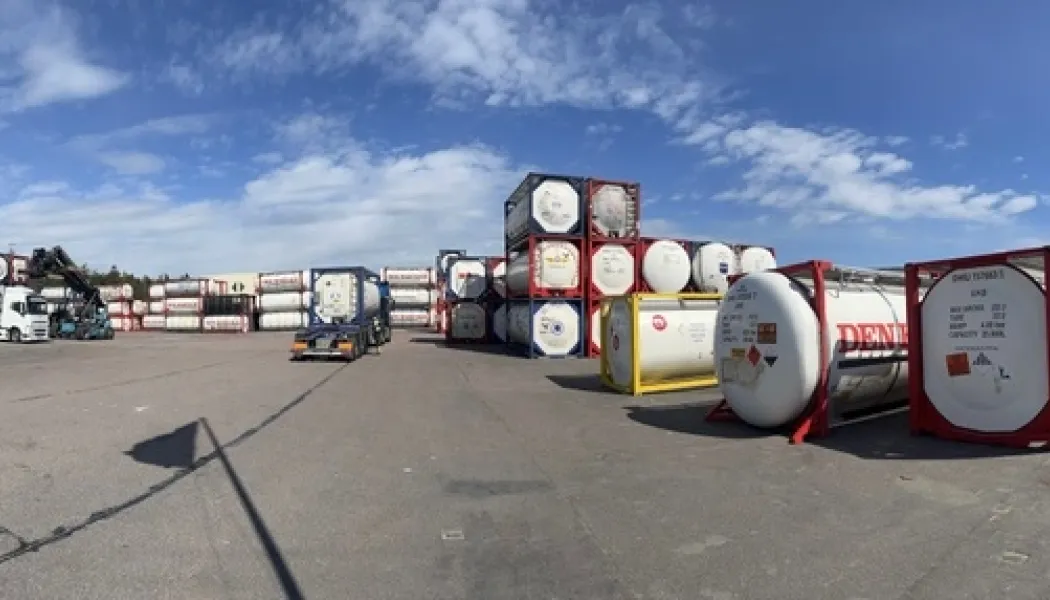 Sundsvall Logistikpark är ett samarbete mellan Sundsvalls kommun, Trafikverket och SCA och omfattar kombiterminal, containerhamn, järnvägsanslutningar och logistikytor. Anläggningen har varit i drift sedan 2024. Foto: Sundsvalls kommun