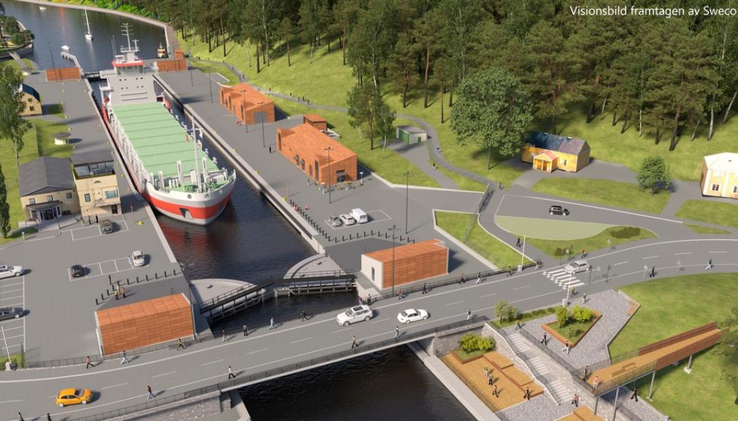 Slussen i Södertälje är Nordens största handelssluss. Arkivbild