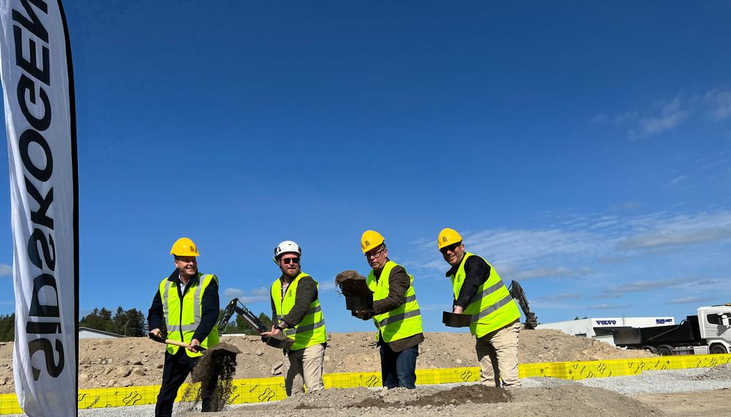 Första spadtaget för DB Schenkers nya gods- och paketterminal i Hudiksvall. Foto: DB Schenker