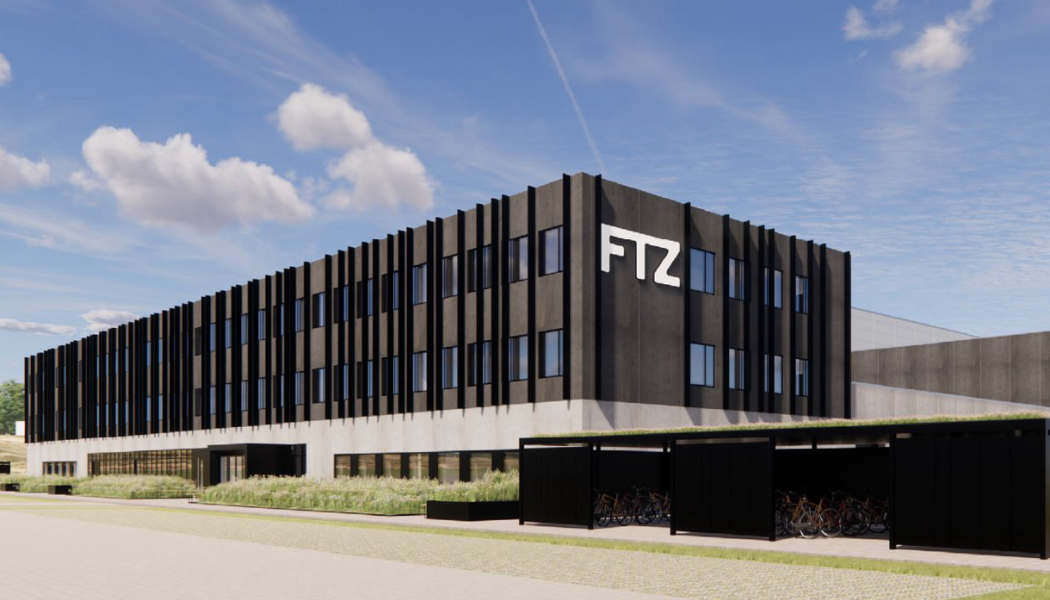 Illustration av det nya centrallagret med tillhörande huvudkontor som kommer att stå klart 2025 i Odense. Foto: Meka