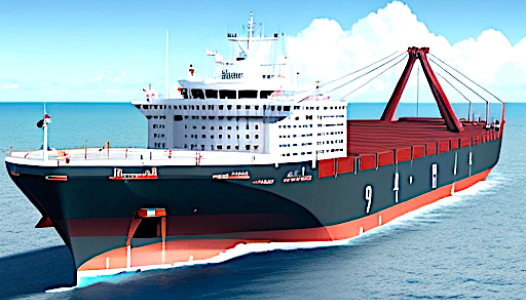 Enligt ULC-Energy kan kärnkraftsdrivna lastfartyg spela en central roll i en mer hållbar och effektiv global sjöfartsindustri. Arkivbild