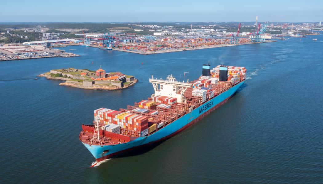Maersk och Hapag-Lloyds beslut ses som ett tydligt förtroende för Sverige som handelsnation.  Foto: Göteborg hamn 