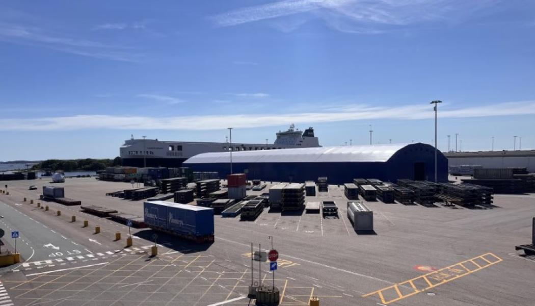 Väderskydd och snabbare sjötransporter driver upp kapaciteten på Göteborgs RoRo-terminal Foto: Göteborgs hamn