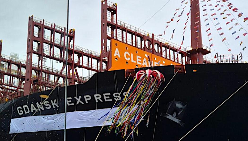 Fartyg med ny dualbränsleteknologi. Foto: Hapag- Lloyd