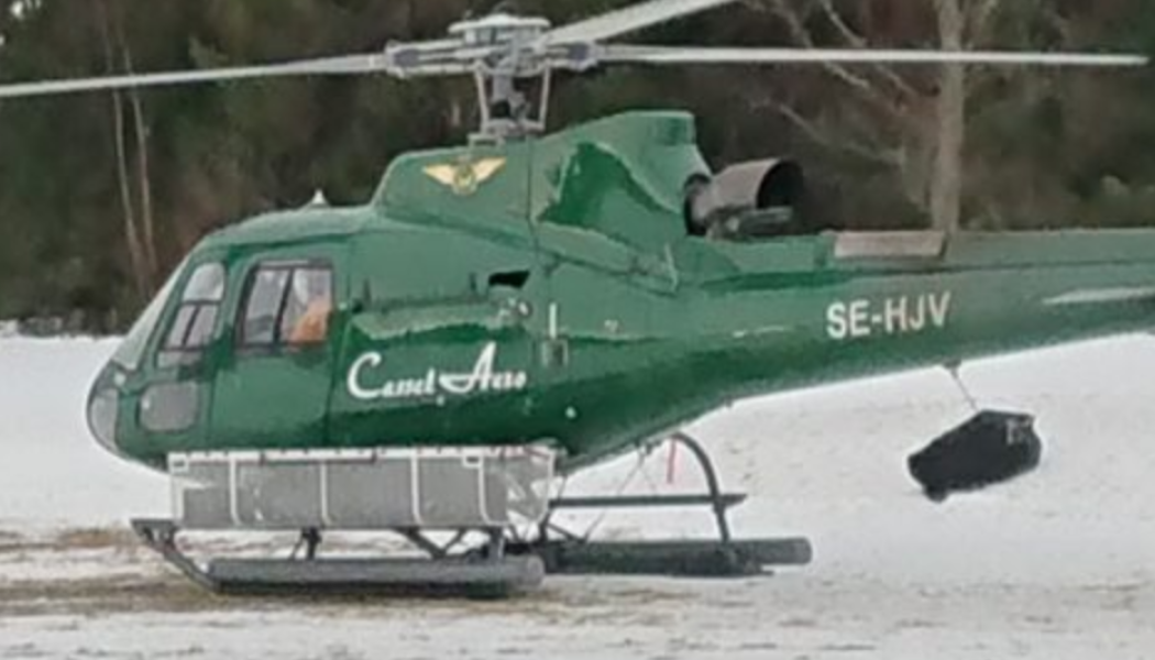 Trafikverkets helikopter klarar inte transporterna till Holmön utanför Umeå. Foto: Holmöportalen