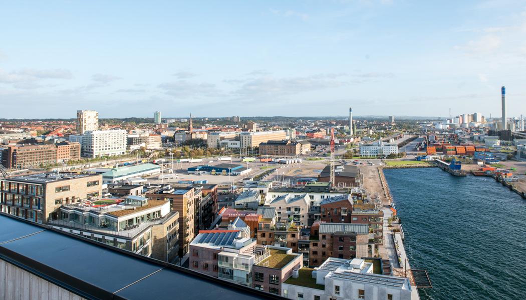 Helsingborg, vy söderut. Foto: Helsingborgs stad