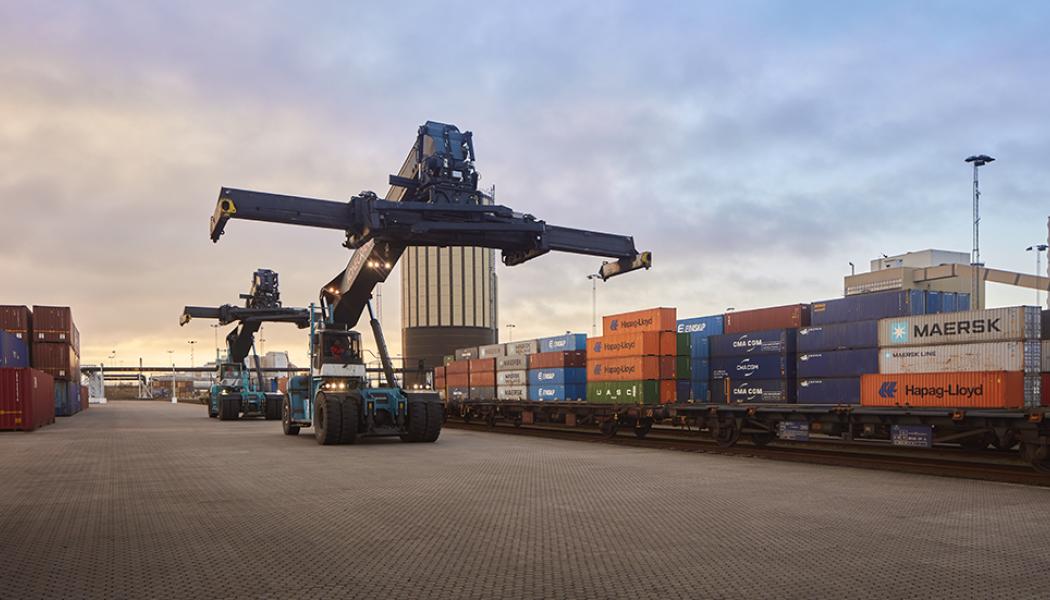 Helsingborgs Hamn har en fullt integrerad kombiterminal och hanterar dagliga tågpendlar, nu med utökad kapacitet och service genom Green Cargo. Foto: Helsingborgshamn