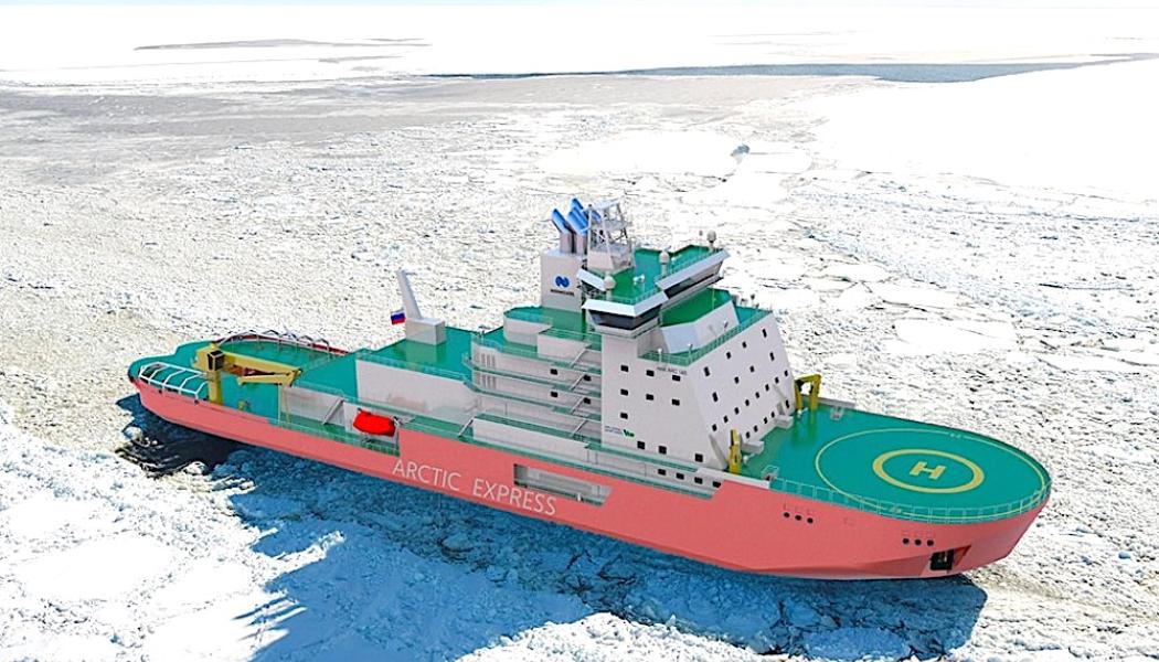 Denna nya isbrytare är designad av AkerArctic och byggd vid Helsingforsvarvet. Foto: AkerArctic