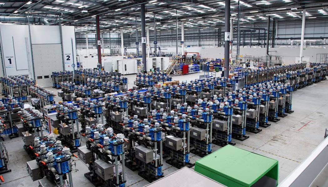 Interiör i ITM Power's fabrik i Bessemer i norra England. Foto: Trevor Smith/ITM