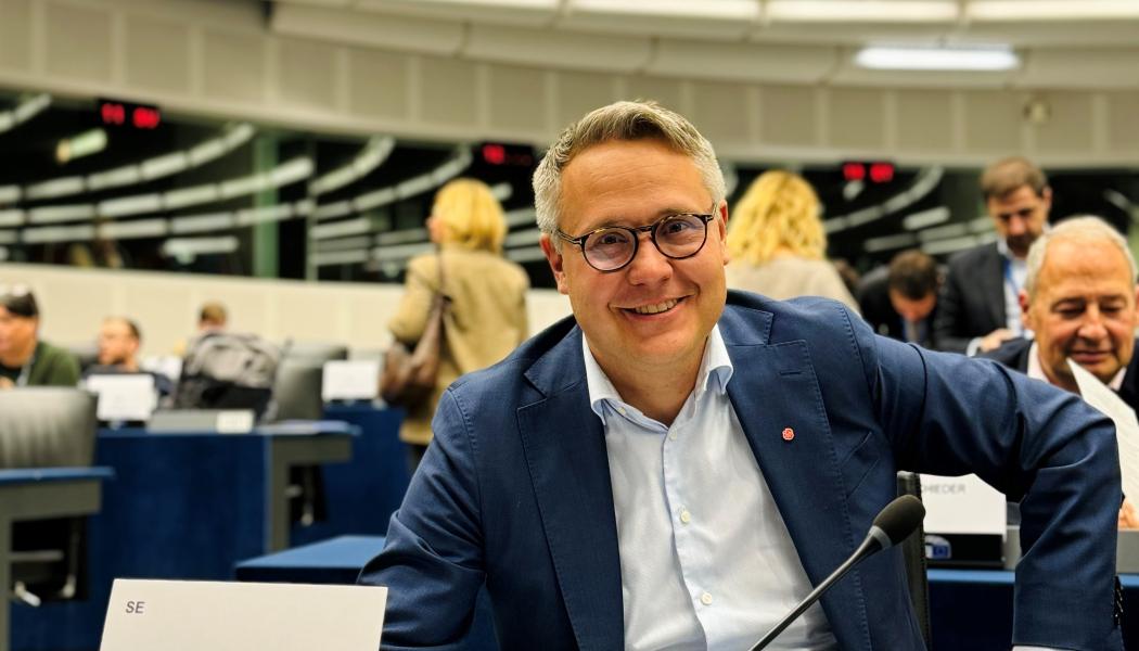 Johan Danielsson i utskottsmöte den 7 oktober. Foto: Europaparlamentet