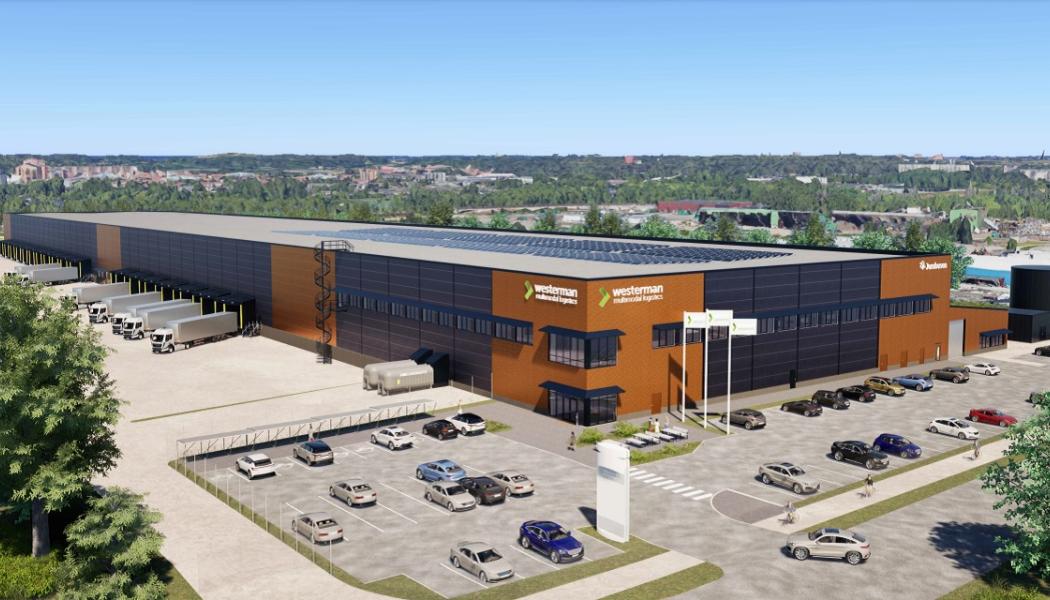 Lager- och logistikbyggnad planeras på Hacksta industriområde, söder om Bäckby i Västerås. Illustration: Pantektor AB