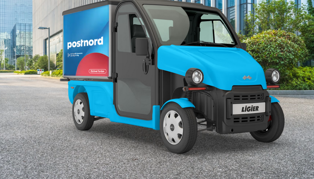 Nytt eldrivet arbetsfordon från Ligier Group hos PostNord. Foto: Ligier