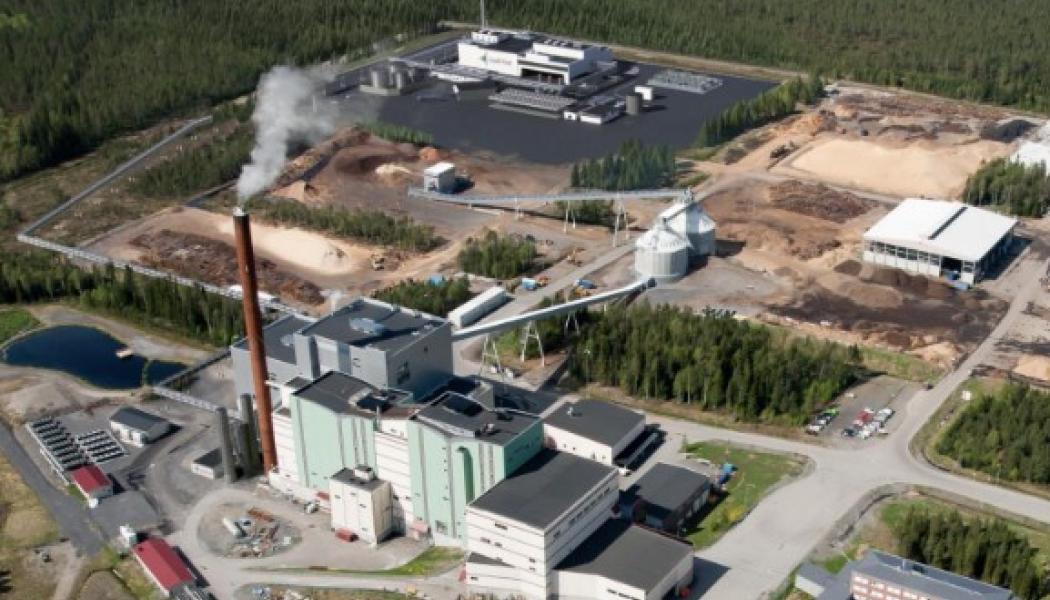  Liquid Wind elektrobränsleanläggning och Umeå Energis kraftvärmeverk Dåvaverket i Umeå Eco Industrial Park. Foto: Liquid Wind