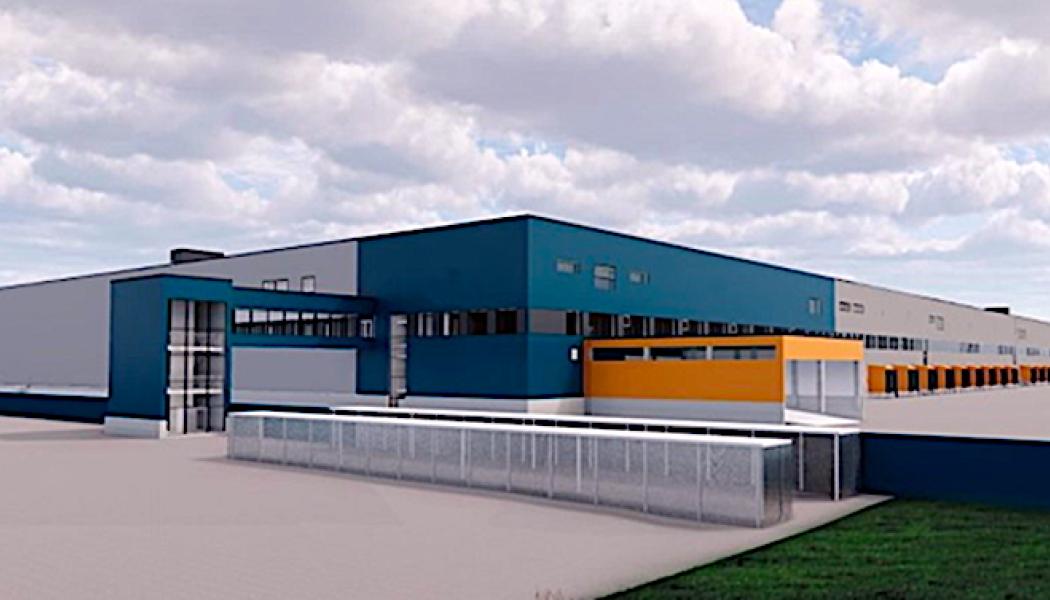 Onninens nya logistikcenter i Hyvinge. Under hösten 2025 fylls hyllorna med produkter. Illustration: Onninen 