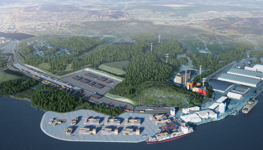 Nu byggs ett effektivt och hållbart transportnav i Sundsvall. Foto: Sundsvall Logistikpark