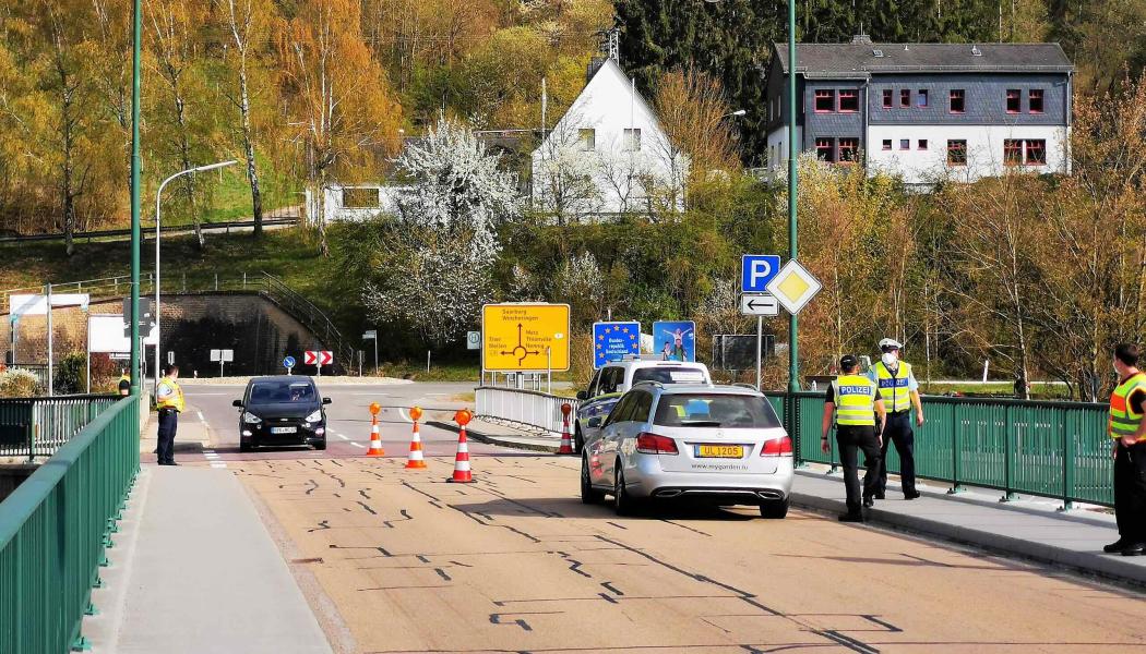 Poliskontroll vid den tysk-luxemburgska gränsen. Foto: Wikipedia Common, kredit: GilPe