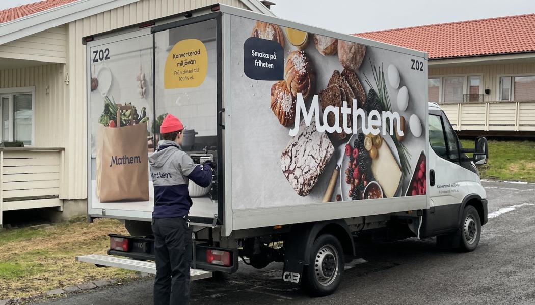 Mathem tar in fler lätta lastbilar, uppgraderade till el. Foto: Mathem