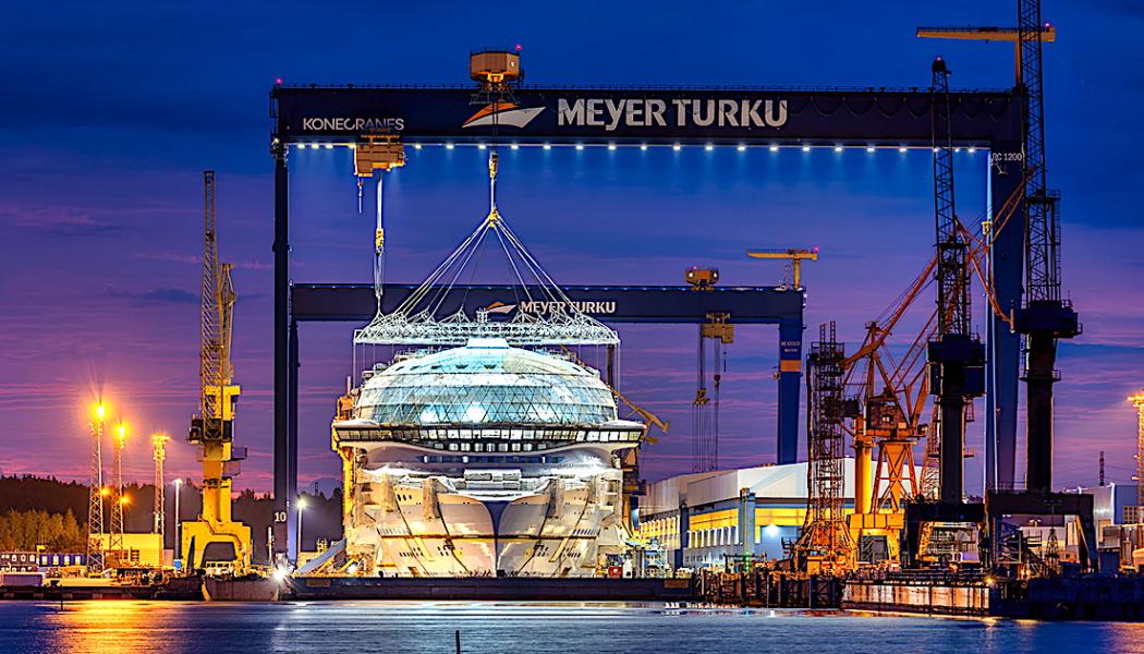 Kryssningsfartyget Legend of the Seas under byggnation i Åbo. Bild: Meyer Turku