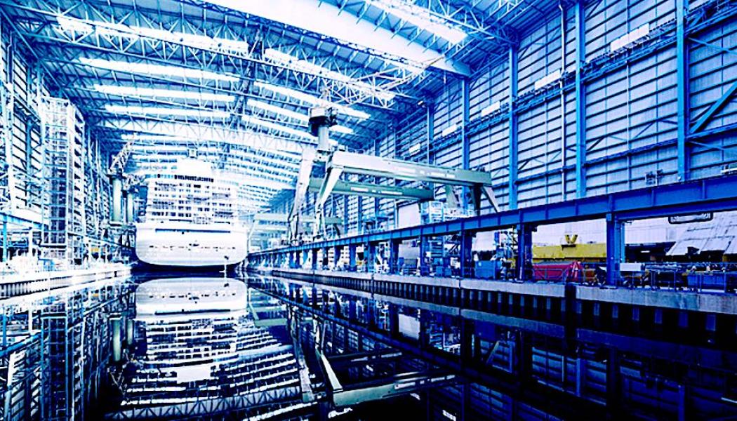En av dockorna på Papenburg-varvet i Tyskland. Foto: Meyer Werft