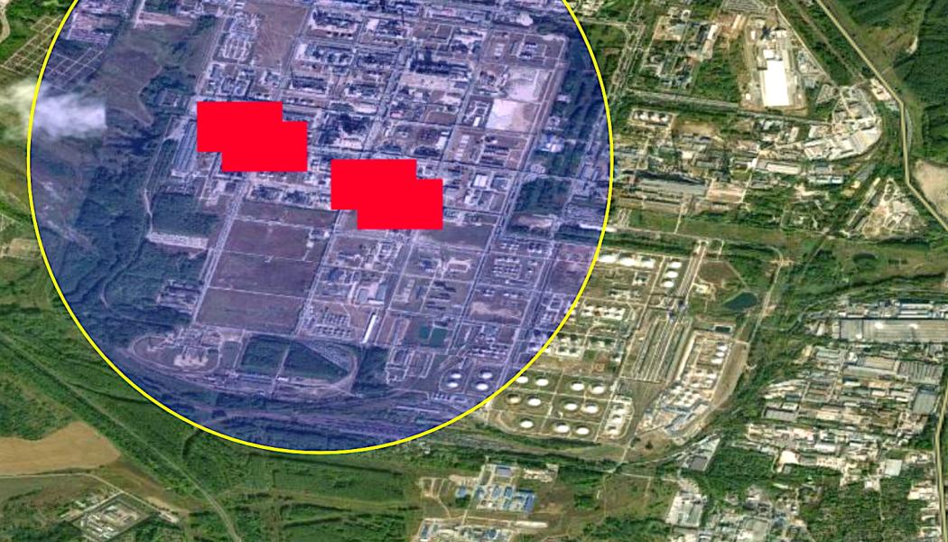 NASA:s FIRMS-bilder visar bränder vid oljeraffinaderiet i Rjazan den 5 september 2025 kl. 01:13 (UTC). Källa: NASA FIRMS/ESDIS.
