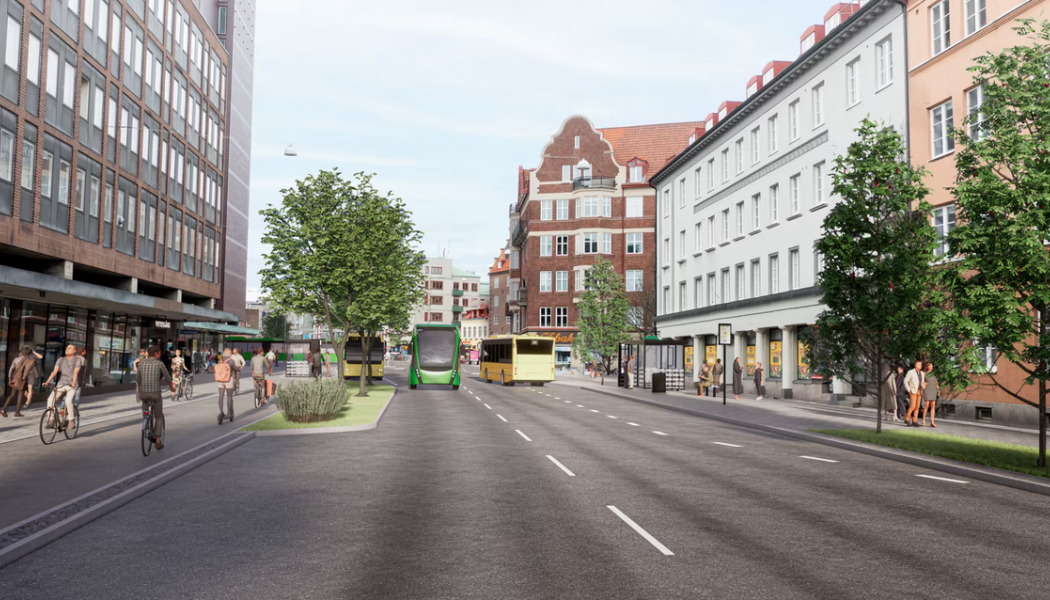 Visionsbild över Sallerupsvägen i Malmö. Bild: Norconsult