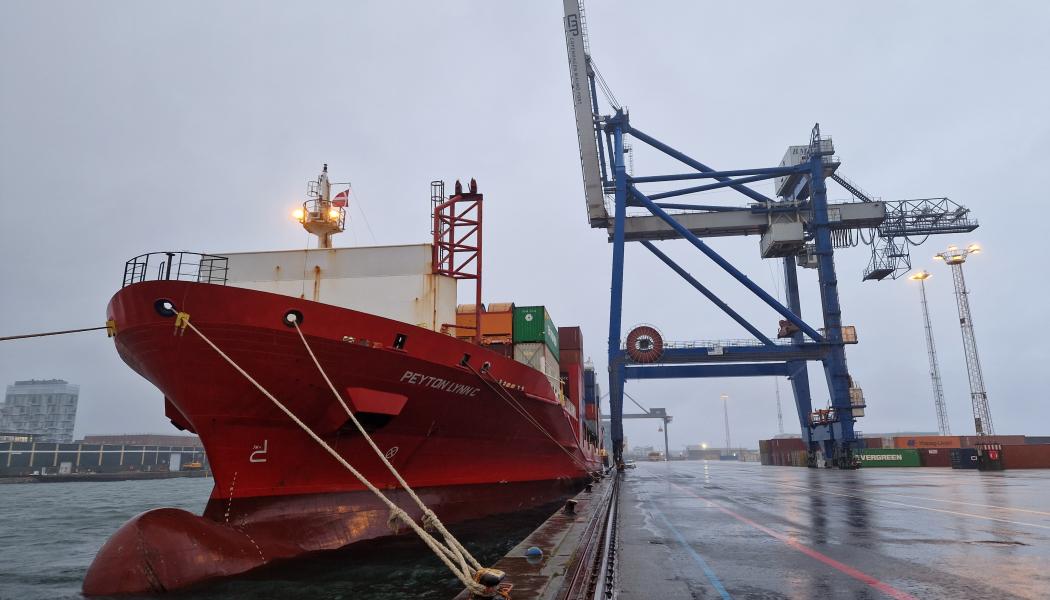 Från och med den 16 november betjänas CMP:s containerterminal i Köpenhamn varje vecka av ytterligare ett containeranlöp.  Foto: Copenhagen Malmö Port
